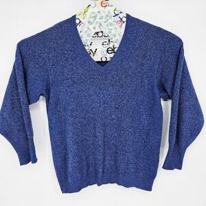 Vintage Scotch House Sweater Mens Medium Blue Cashmere Casual Preppy FLAWS